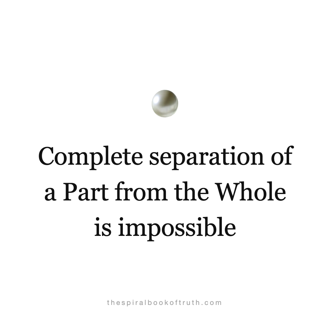 Complete separation of a Part from the Whole is impossible